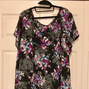 Floral print dress shirt